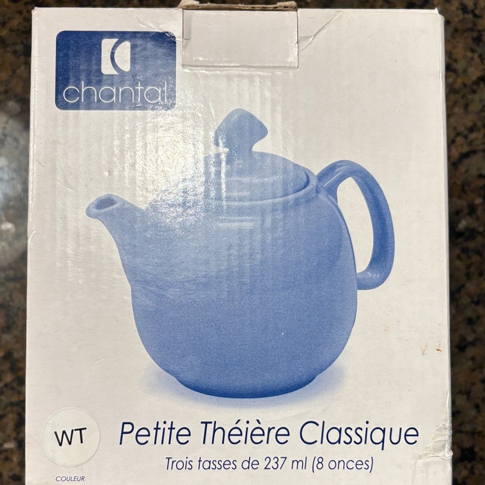 Chantal White Small Classic Teapot NEW NIB NWT